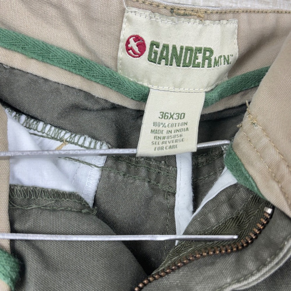 Gander Mountain Mens 36x30 Convertible Cargo Pants Olive Green Y2K Zip Off Leg - Picture 3 of 9